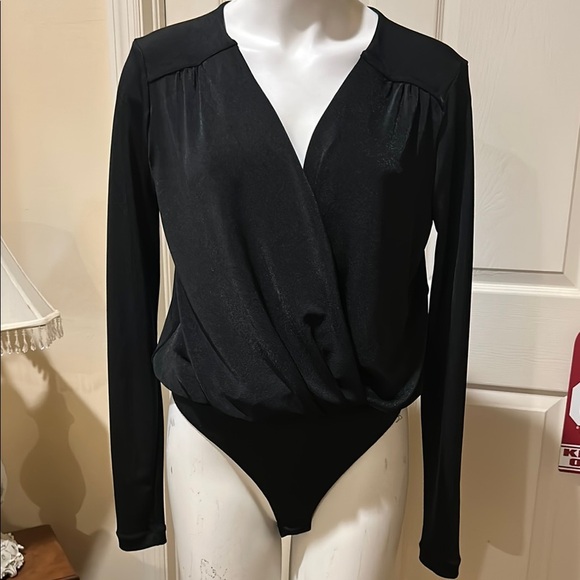 Free People Intimately  Black Wrap Bodysuit. Medium - Picture 1 of 7